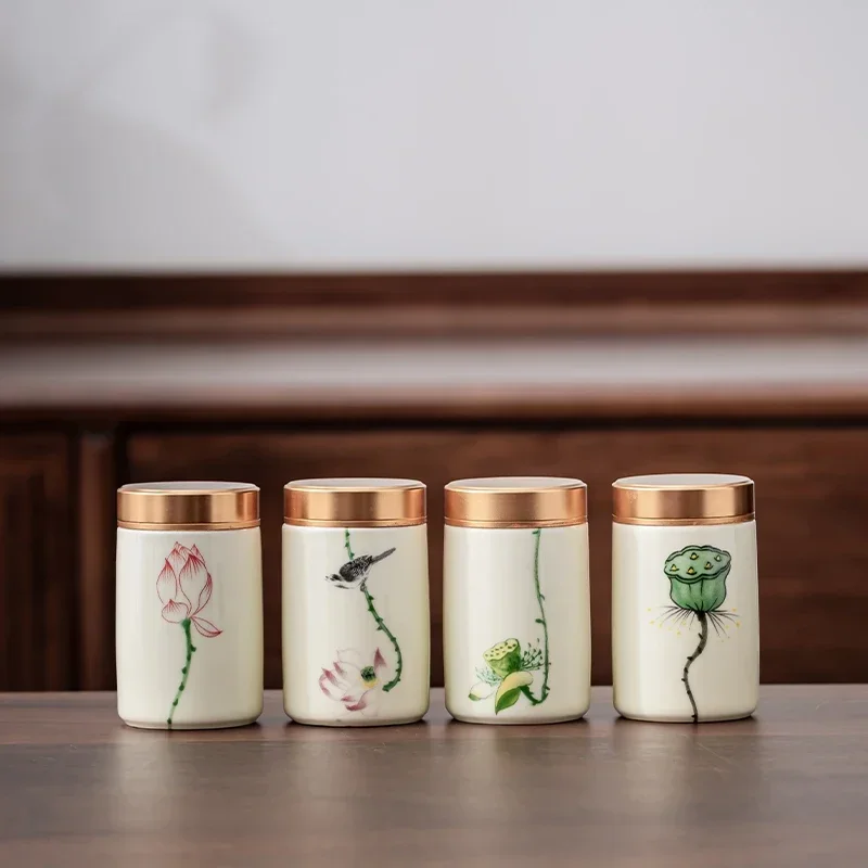 Herbal Wellness Blend - 4 unids/lote Boutique cerámica té Caddy